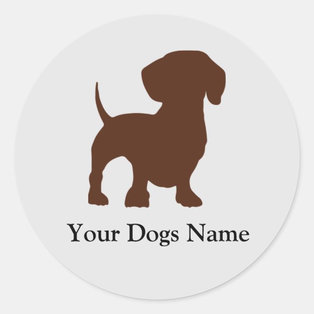 Dackel Hundeschleif Runder Aufkleber (Vorderseite)