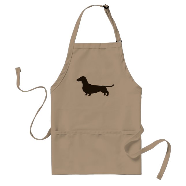 Dackel-HundeSilhouette (kurzhaarige Dackel) Schürze (Vorne)