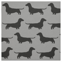 Dackel-HundeSilhouette-Muster grau und schwarz