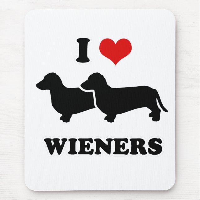 DACKEL-HUNDET-Shirts - "ich Liebe meine Dackeln " Mousepad (Vorne)