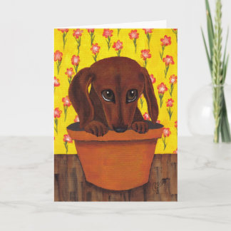 Dackel-Hundezu niedliche Gruß-Karte Karte