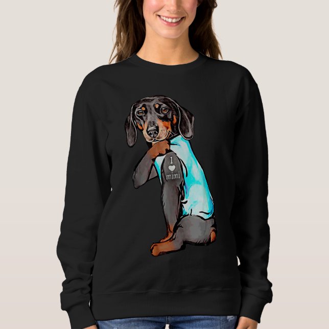 Dackel I Liebe Mimi Tattoo Apparel Dog Mimi Moth Sweatshirt (Vorderseite)