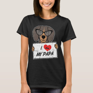 Dackel I Liebe Papa Dog Vater Vathers Day Outfit T-Shirt