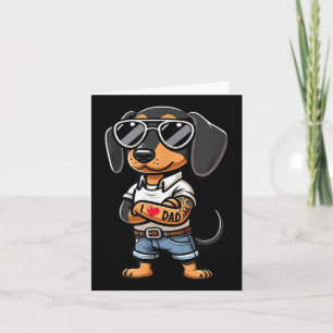 Dackel I Liebe Vater Funny Dog Tattoo Karte