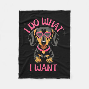 Dackel Ich mache was ich will Lustiger Hund Fleecedecke