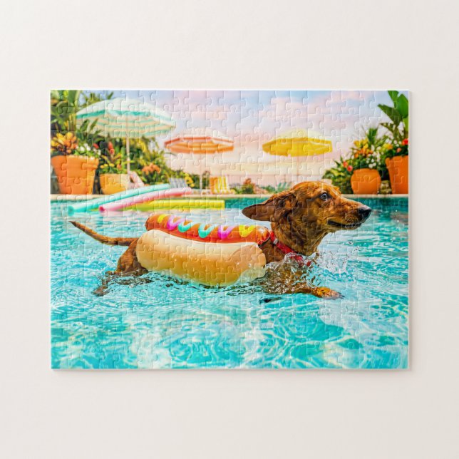 Dackel im Hotdog-Anzug (Horizontal)