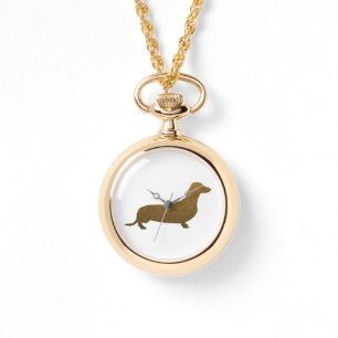 Dackel Imitate Glitzer   Hundeschlittensymbol Armbanduhr