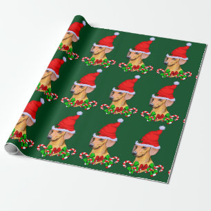 Dackel in der Weihnachtsmannmütze Weihnachten Geschenkpapier