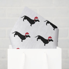 Dackel in der Weihnachtsmannmütze Weihnachten Seidenpapier