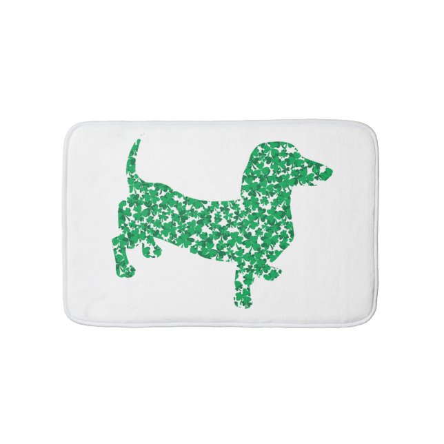 Dackel in Kleeblättern Badematte (Vorderseite)