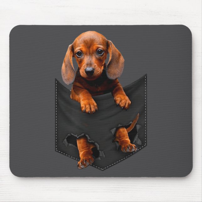Dackel in meinem Korb Mousepad (Vorne)