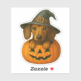 Dackel in Pumpkin Aufkleber