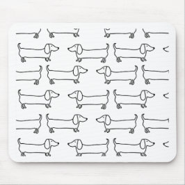 Dackel in Schwarz-weißem Mousepad