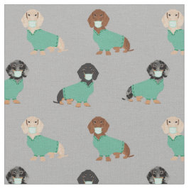 Dackel in Scrubs grau Stoff