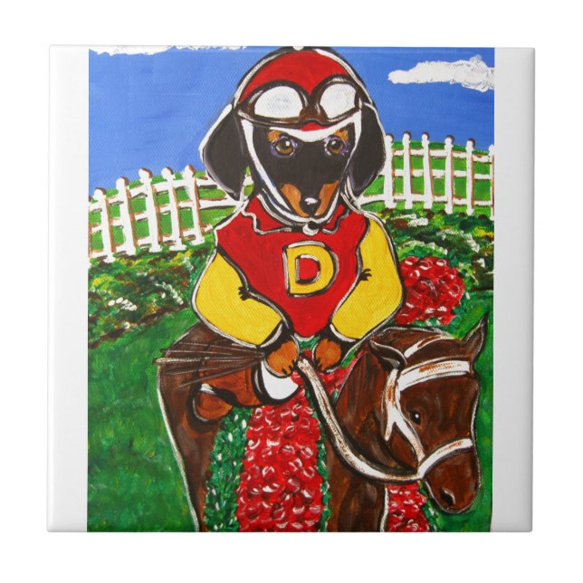 DACKEL JOCKEY FLIESE (Vorderseite)