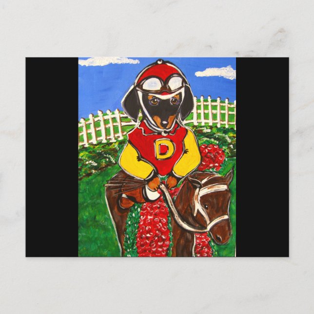 DACKEL JOCKEY POSTKARTE (Vorderseite)