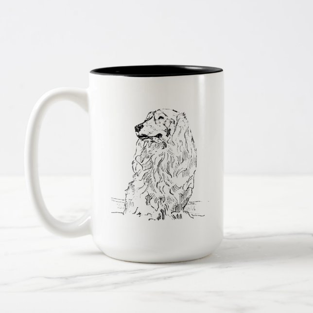 Dackel Kaffeetasse – Langhaariger Sausage Dog (Links)