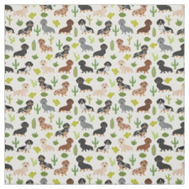 Dackel Kakteen Fabric - niedliche Dackeln Geschenk Stoff