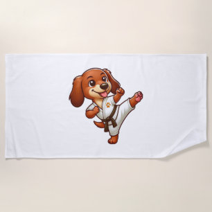 Dackel Karate Martial Arts High Kick Strandtuch