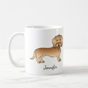 Dackel-Karikatur "Wheaten Wire" und Name Kaffeetasse