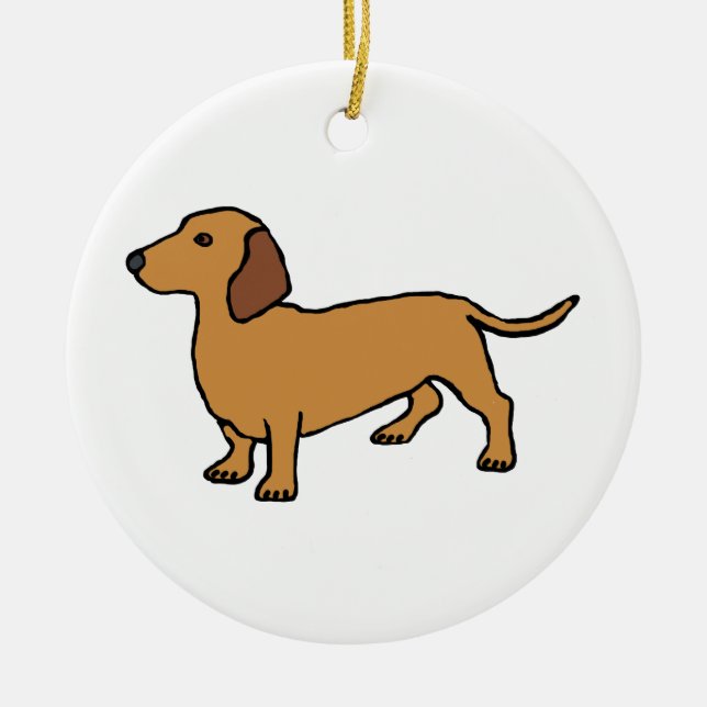Dackel Keramik Ornament (Vorne)