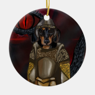 Dackel keramik ornament