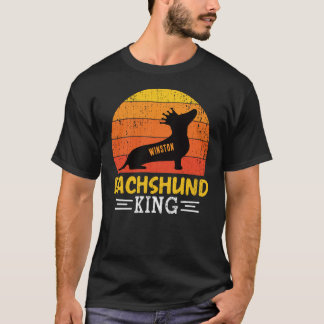 Dackel King - Vintag Sunset Crowned Dackel T-Shirt