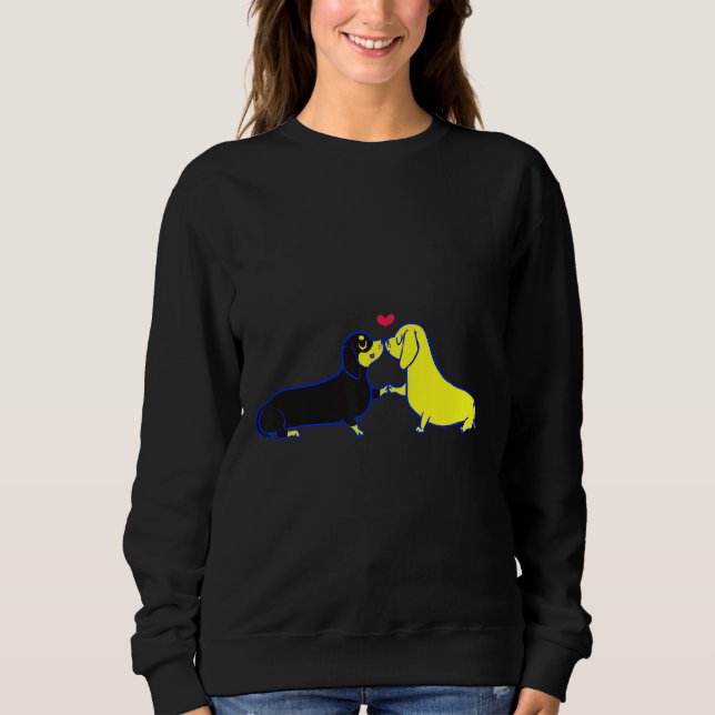 Dackel Kisses Sweatshirt (Vorderseite)