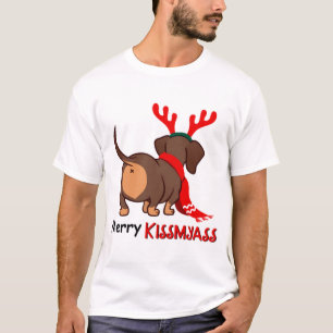 Dackel Kissmyass xmas Liebhaber Dackel Hund T-Shirt