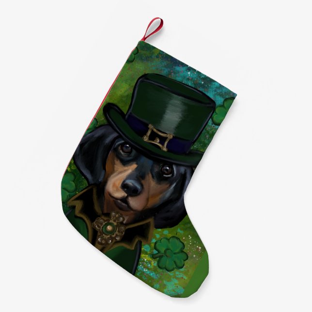 Dackel Kleiner Weihnachtsstrumpf (Vorderansicht (hängend))