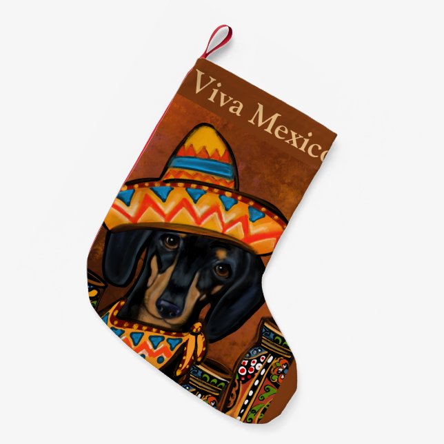 Dackel Kleiner Weihnachtsstrumpf (Vorderansicht (hängend))