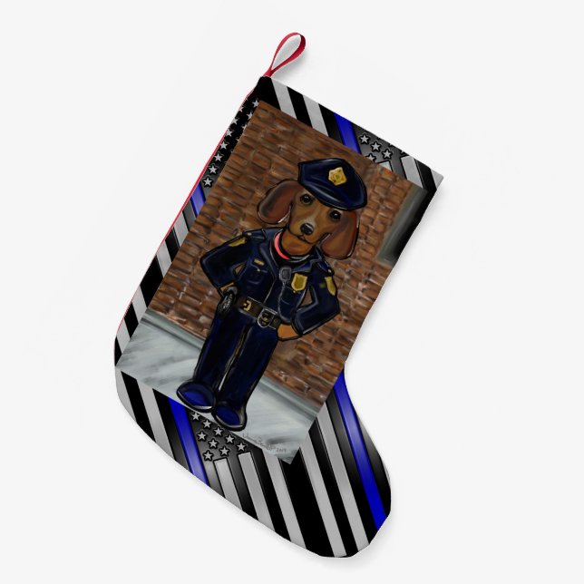 DACKEL KLEINER WEIHNACHTSSTRUMPF (Vorderansicht (hängend))