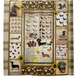 Dackel Knowledge Blanket Geschenk Duschvorhang