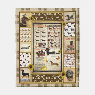 Dackel Knowledge Blanket Geschenk Fleecedecke