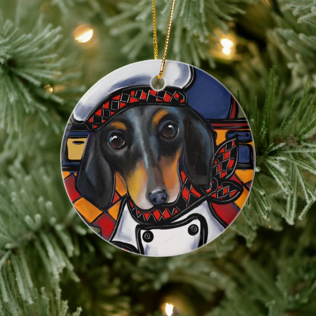 DACKEL KOCH KERAMIK ORNAMENT (Baum)