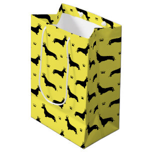 Dackel Kurz Hair - Silhouette 1 Mittleres Geschenk Mittlere Geschenktüte