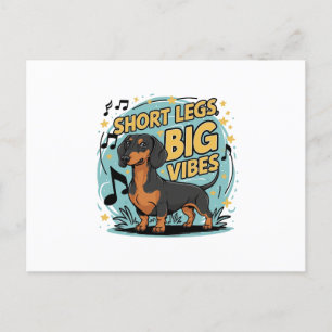 Dackel Kurz Legs Big Vibes Einladungspostkarte