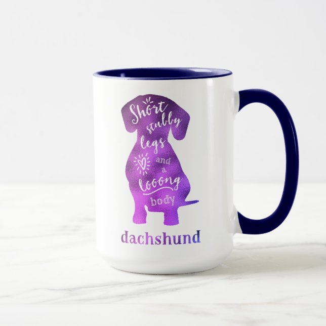 Dackel - kurze stämmige Beine und ein langer Tasse (Rechts)