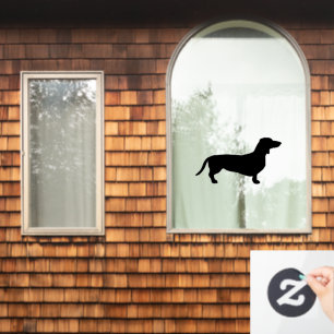 Dackel Kurzes Haar - Silhouette 1 Fensteraufkleber
