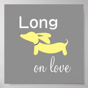 Dackel lang auf Liebe-Wand-Kunst-Plakat-Druck Poster