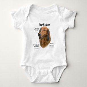 Dackel (Langhaar) Geschichtsdesign Baby Strampler