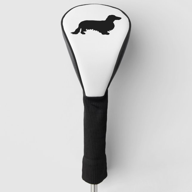 Dackel Langhaar - Silhouette 1 Golf Headcover (Vorderseite)