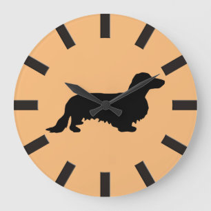 Dackel Langhaar - Silhouette 1 Große Wanduhr