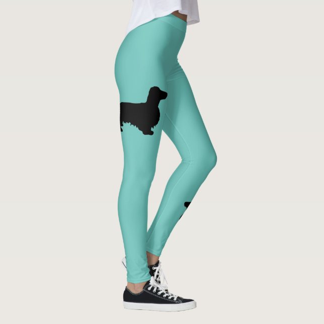 Dackel Langhaar - Silhouette 1 Leggings (Rechts)
