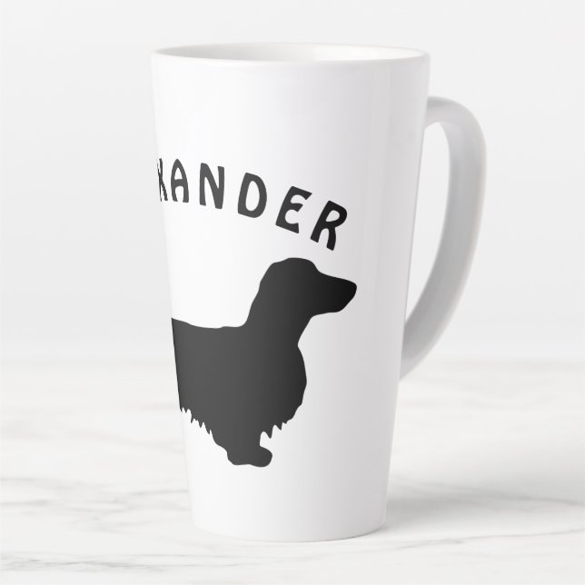 Dackel Langhaar - Silhouette 1 Milchtasse (Rechte Ecke)