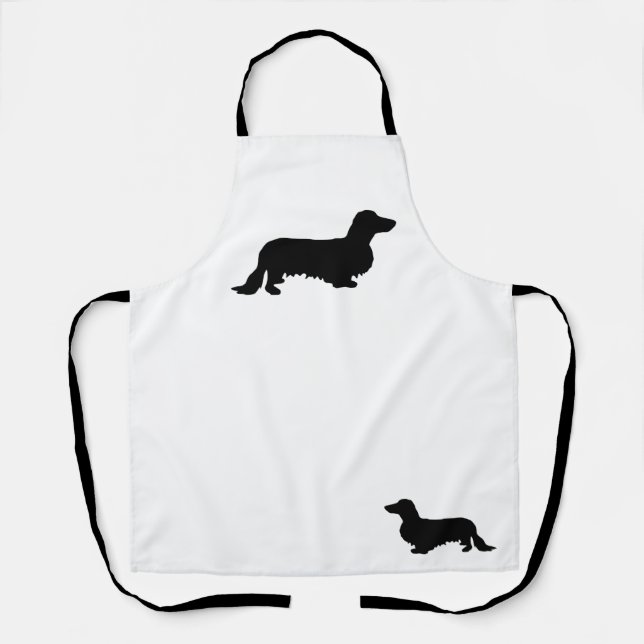 Dackel Langhaar - Silhouette 1 Schürze (Vorderseite)