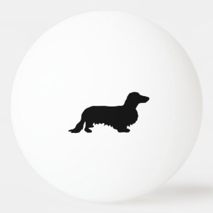 Dackel Langhaar - Silhouette 1 Tischtennisball