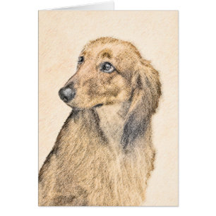 Dackel (langhaarige Malerei) - Originale Hundekuns