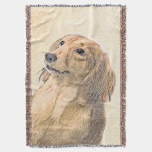 Dackel (langhaarige Malerei) - Originale Hundekuns Decke