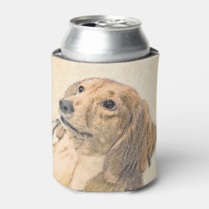 Dackel (langhaarige Malerei) - Originale Hundekuns Dosenkühler